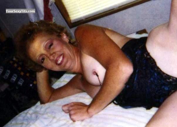 Tit Flash: Medium Tits - Topless Carolina Mom from United States